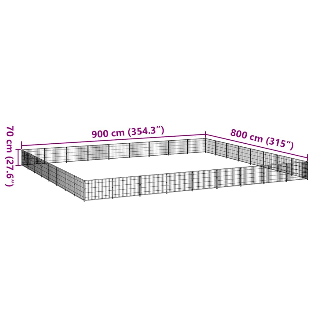 Hundezwinger Schwarz 4 m² Stahl