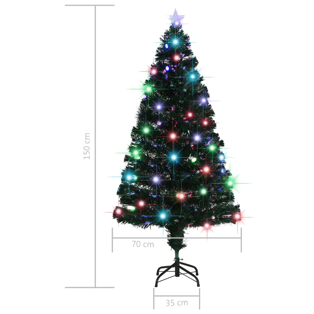Vorbeleuchteter Weihnachtsbaum mit Ständer und LED 120 cm Glasfaser