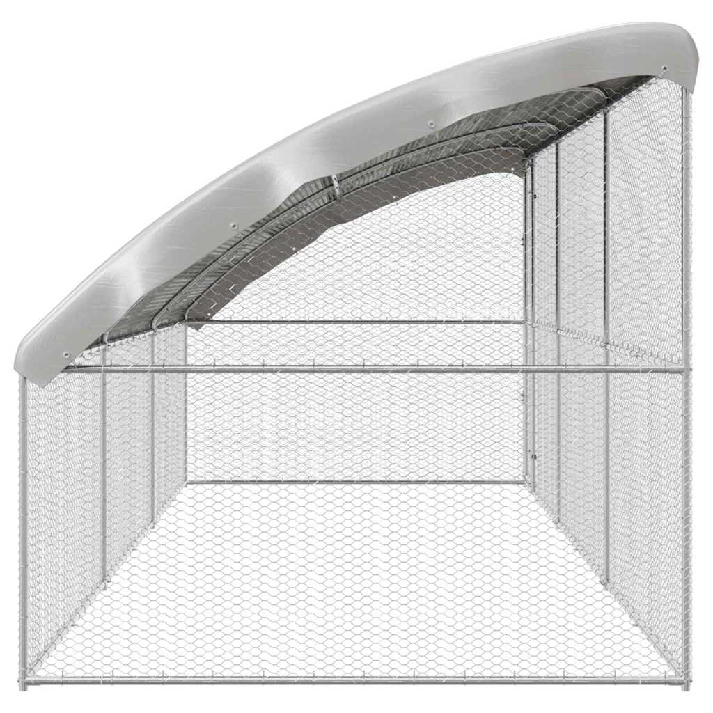 Hühnerkäfig 2 pcs Silber 400 x 200 x 200 cm Verzinkter Stahl