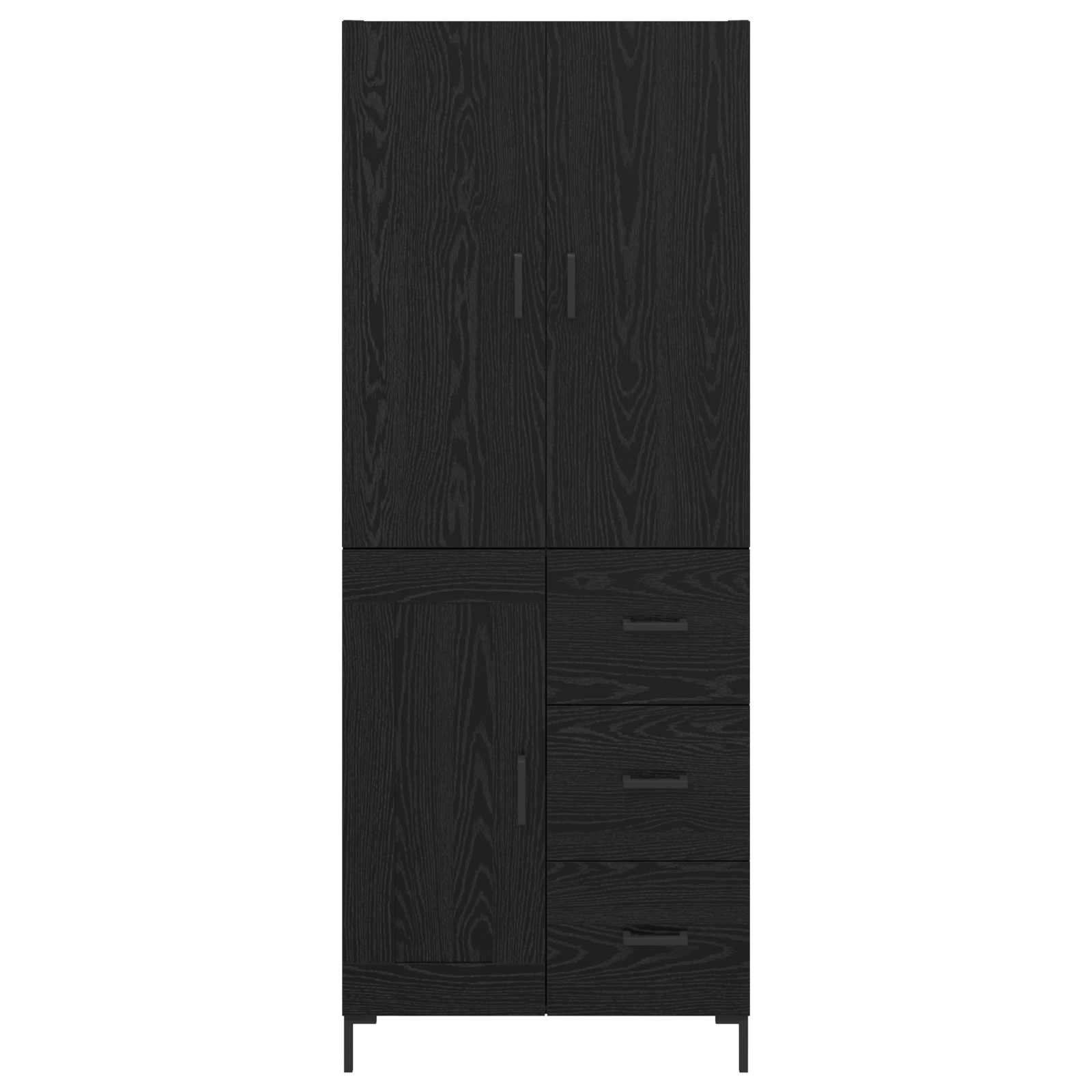 Highboard Betongrau 69,5x34x180 cm Holzwerkstoff