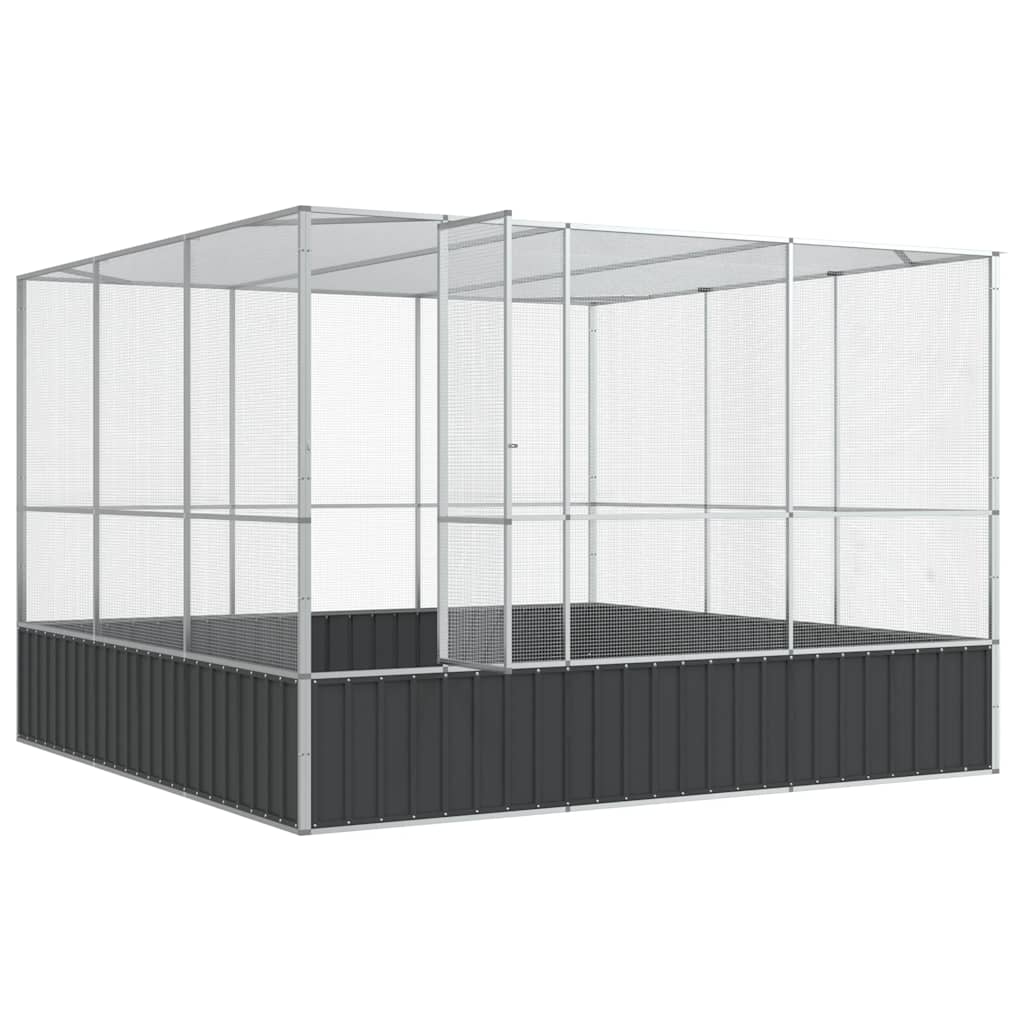 Voliere Silbern 210,5x107x212 cm Stahl