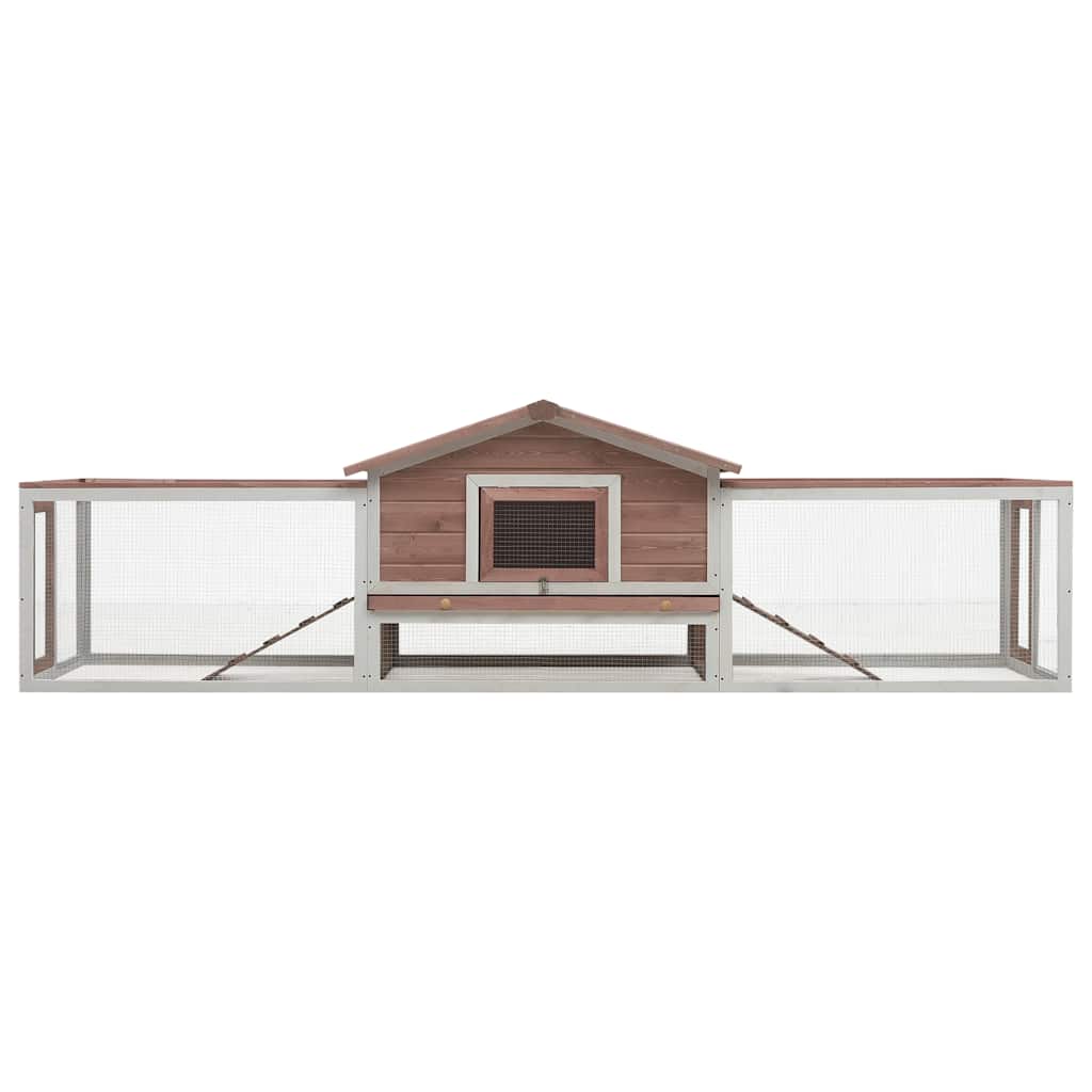 Kaninchenstall 310x70x87 cm Kiefernholz & Tannenholz