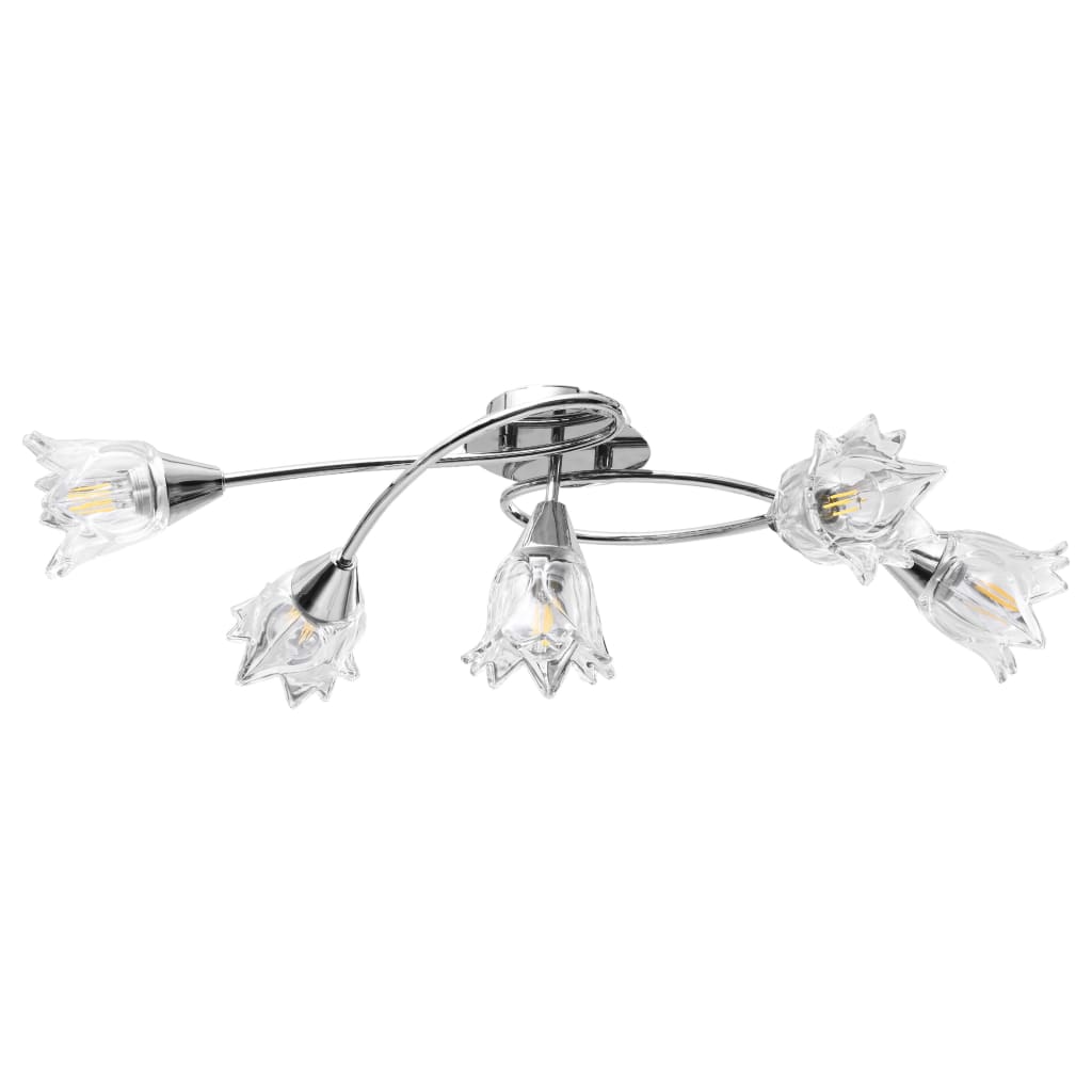 Deckenleuchte mit Keramik-Lampenschirmen für 5 E14 Glühlampen