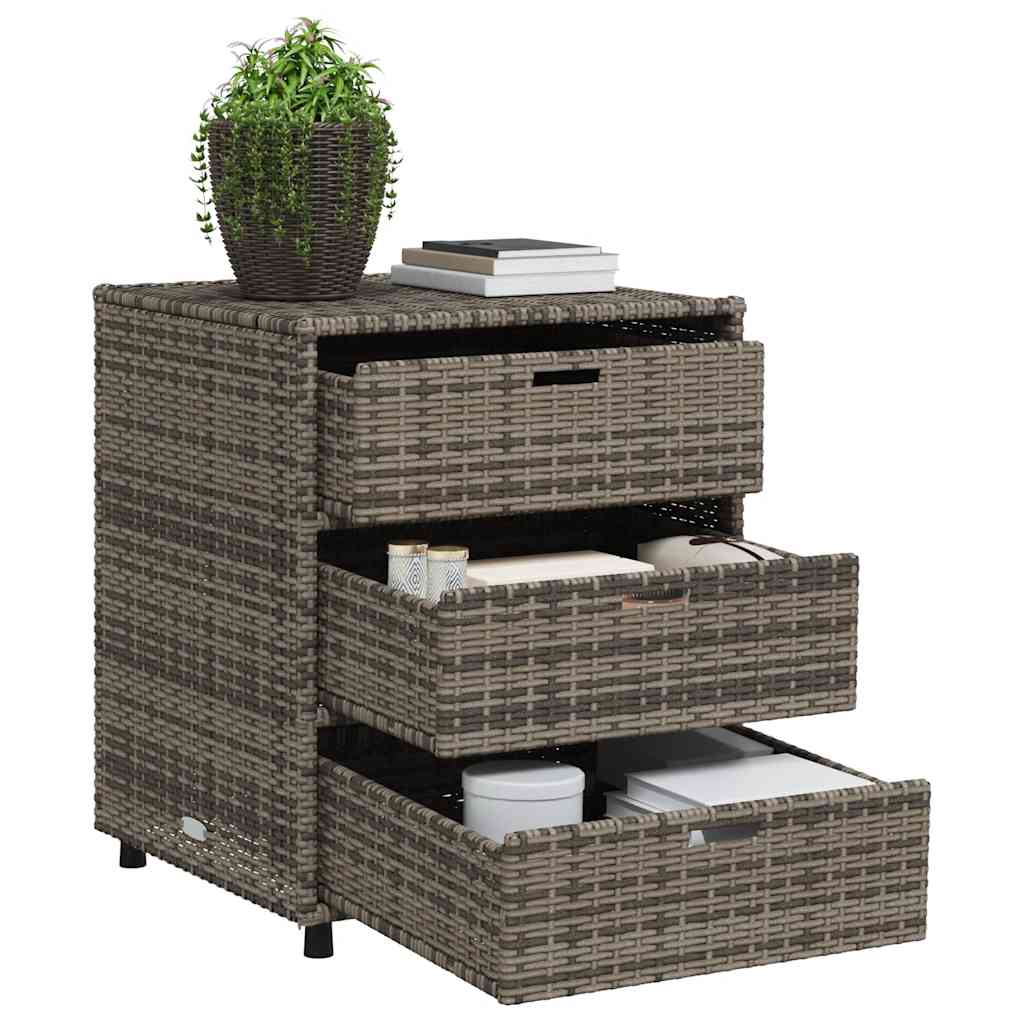 Gartenschrank Schwarz 55x59x80 cm Poly Rattan