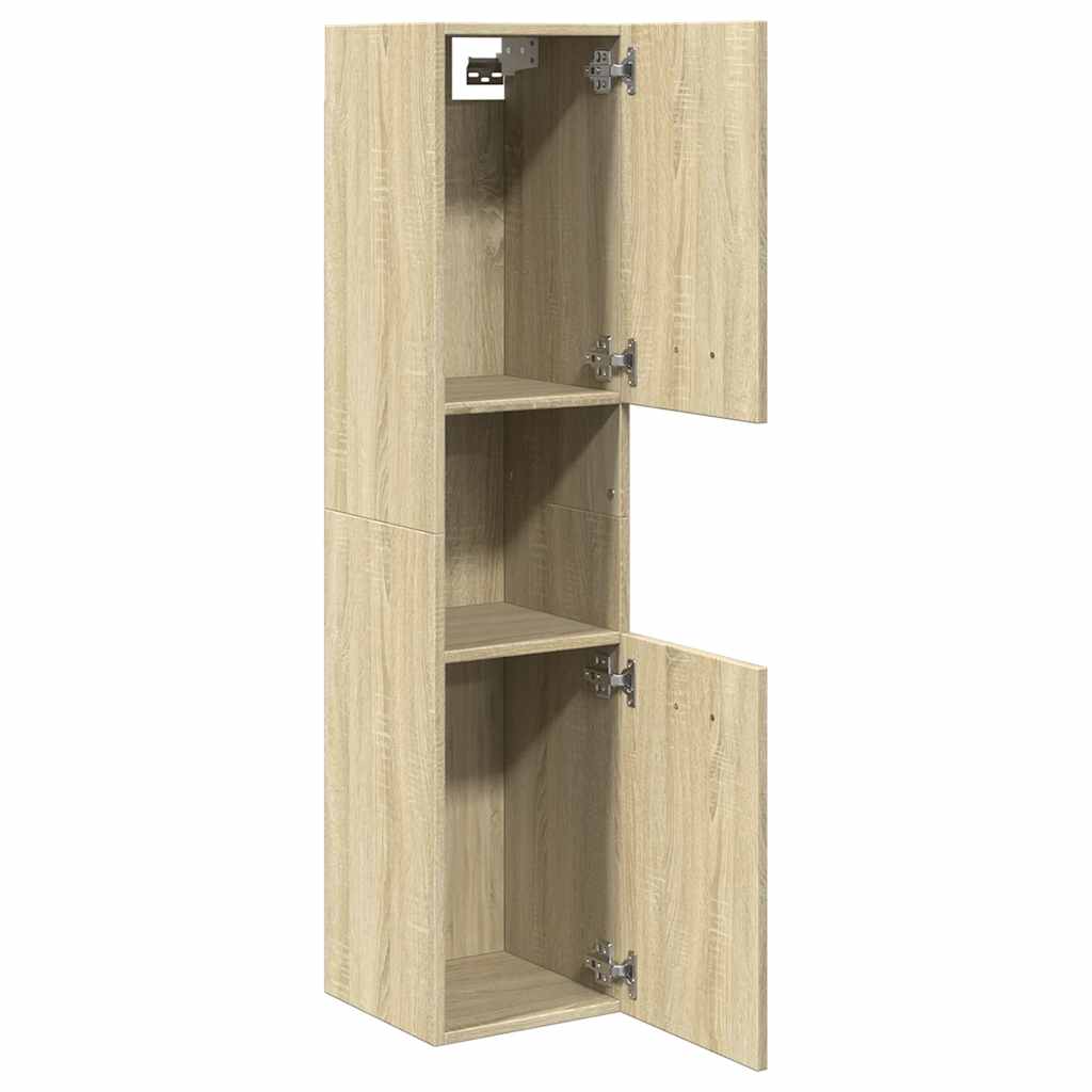 Badezimmerschrank Weiß 30x30x130 cm Holzwerkstoff