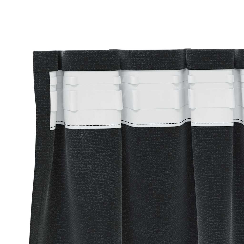 Verdunkelungsvorhänge 2 pcs Schwarz 140 x 140 cm Samt