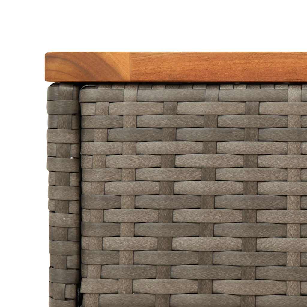 Garten-Beistelltisch mit Glasplatte Schwarz 58x27,5x55cm Rattan
