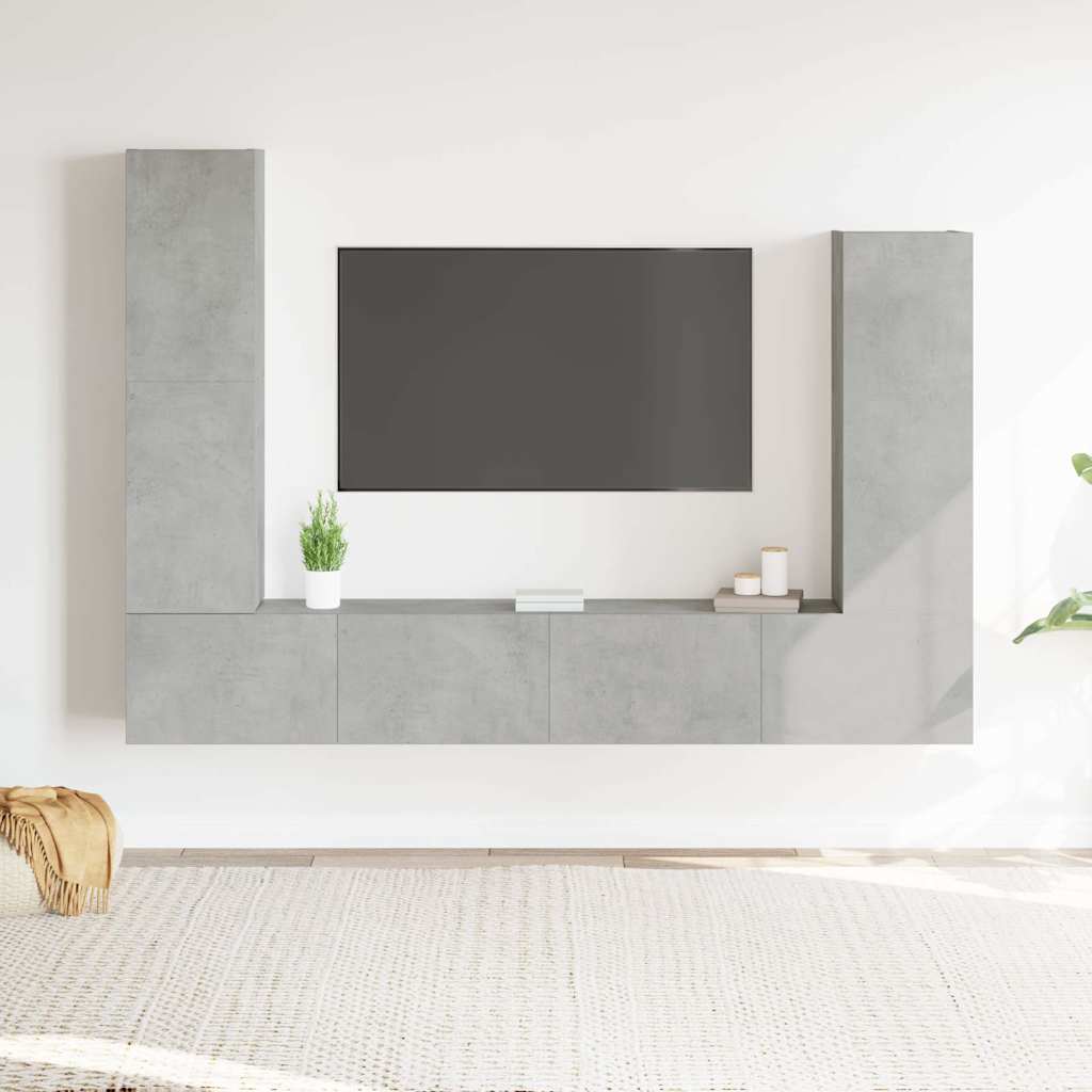 4-tlg. TV-Schrank-Set Weiß Holzwerkstoff