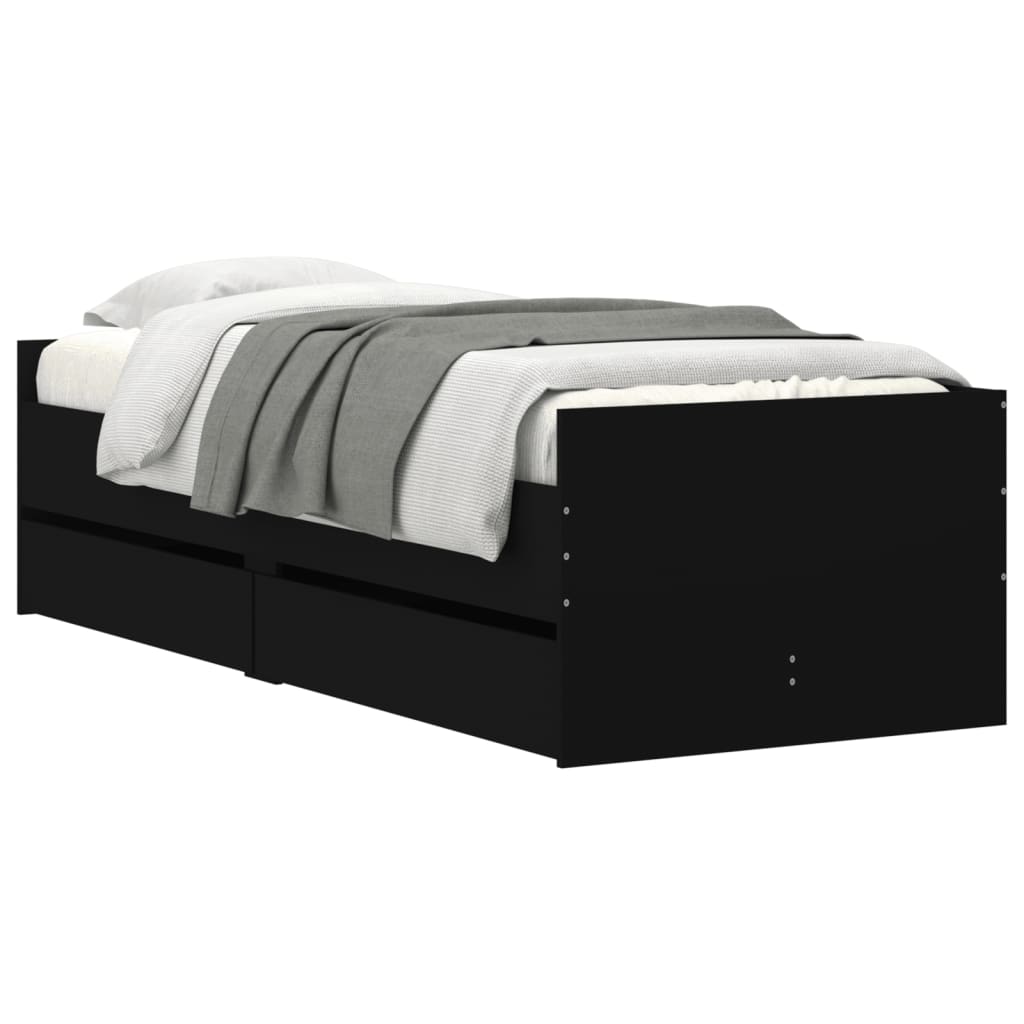 Bett mit Schubladen Braun Eiche-Optik 75x190 cm