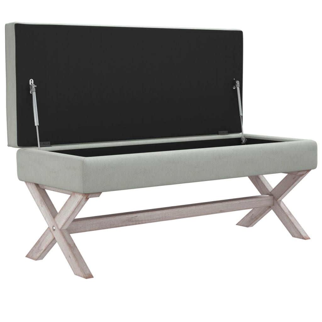 Hocker mit Stauraum Dunkelgrau 45x45x49 cm Stoff