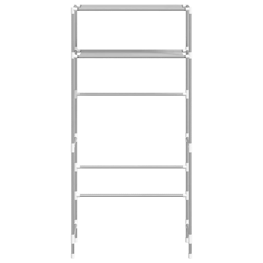 Waschmaschinenregal 2 Ablagen Schwarz 69x28x143 cm Eisen