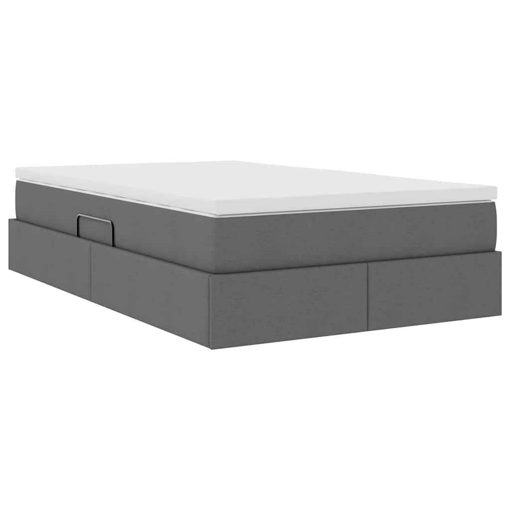 Aufbewahrungsbett mit Matratze Hellgrau 90 x 190 cm Polyester