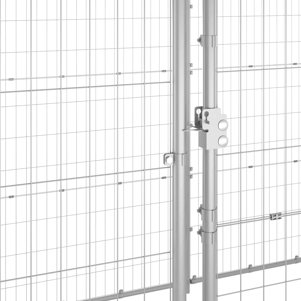 Outdoor-Hundezwinger mit Überdachung Stahl 7,26 m²