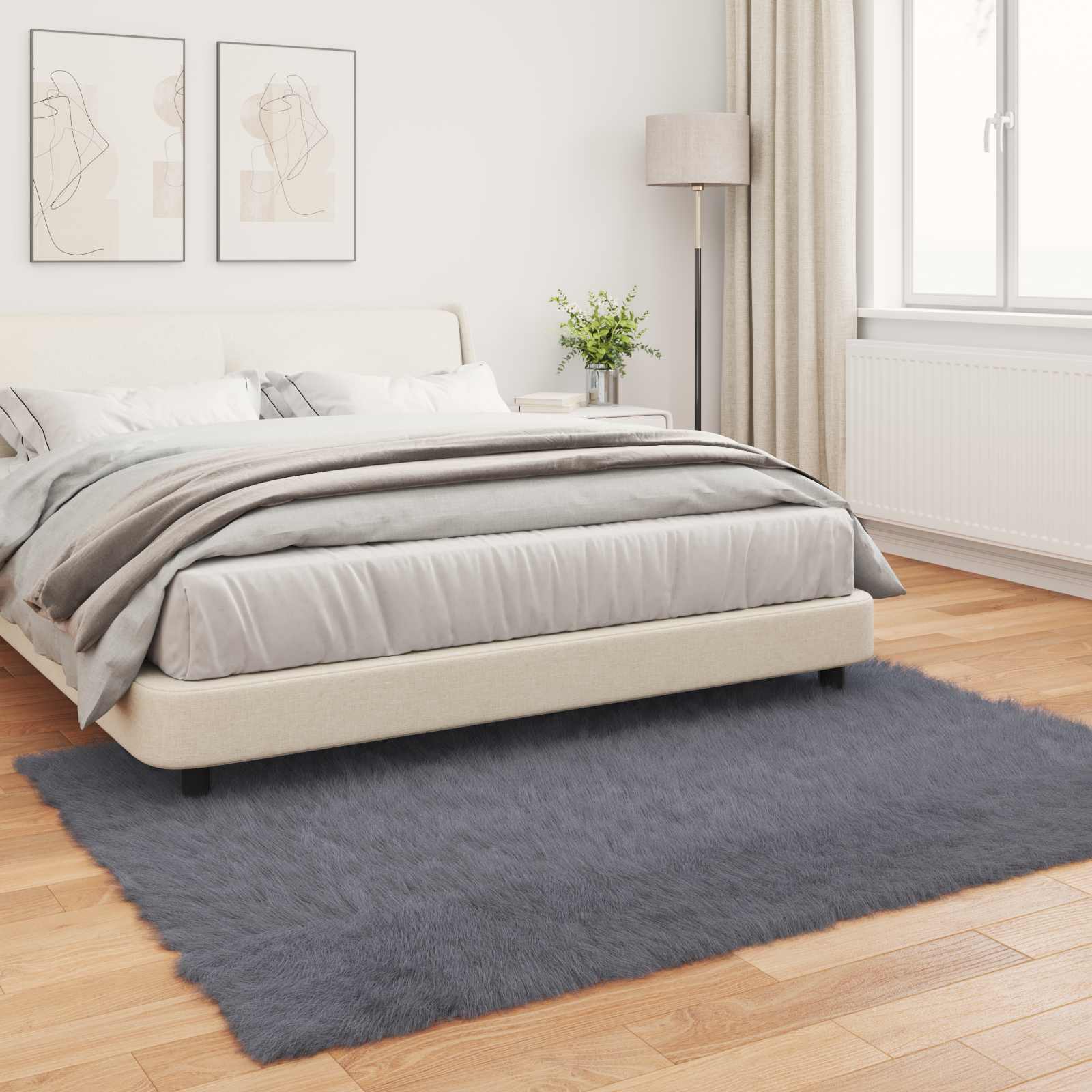 Teppich aus Kunstschaffell TAFALLA Weiß 60 x 110 cm Polyester
