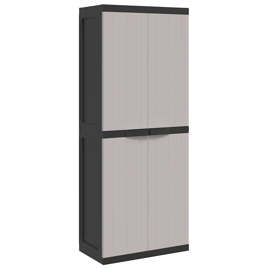 Gartenschrank Grau und Schwarz 65x37x85 cm PP