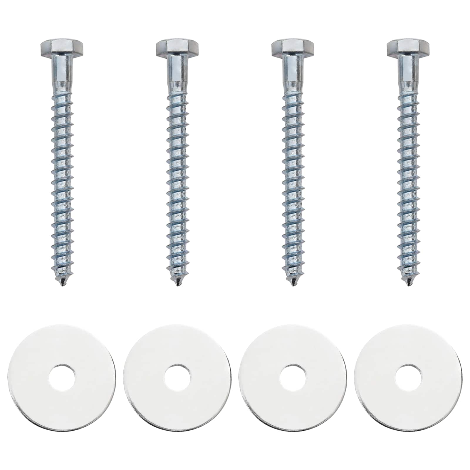 Erdanker 4 pcs Silber Ø10 x 60 cm Galvanisiertes Metall