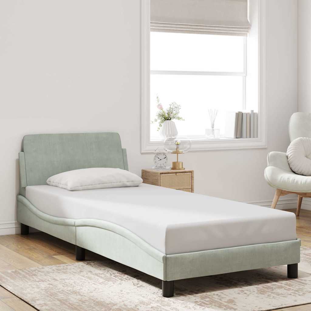 Bettgestell Dover Dunkelgrau 90x190 cm Samt