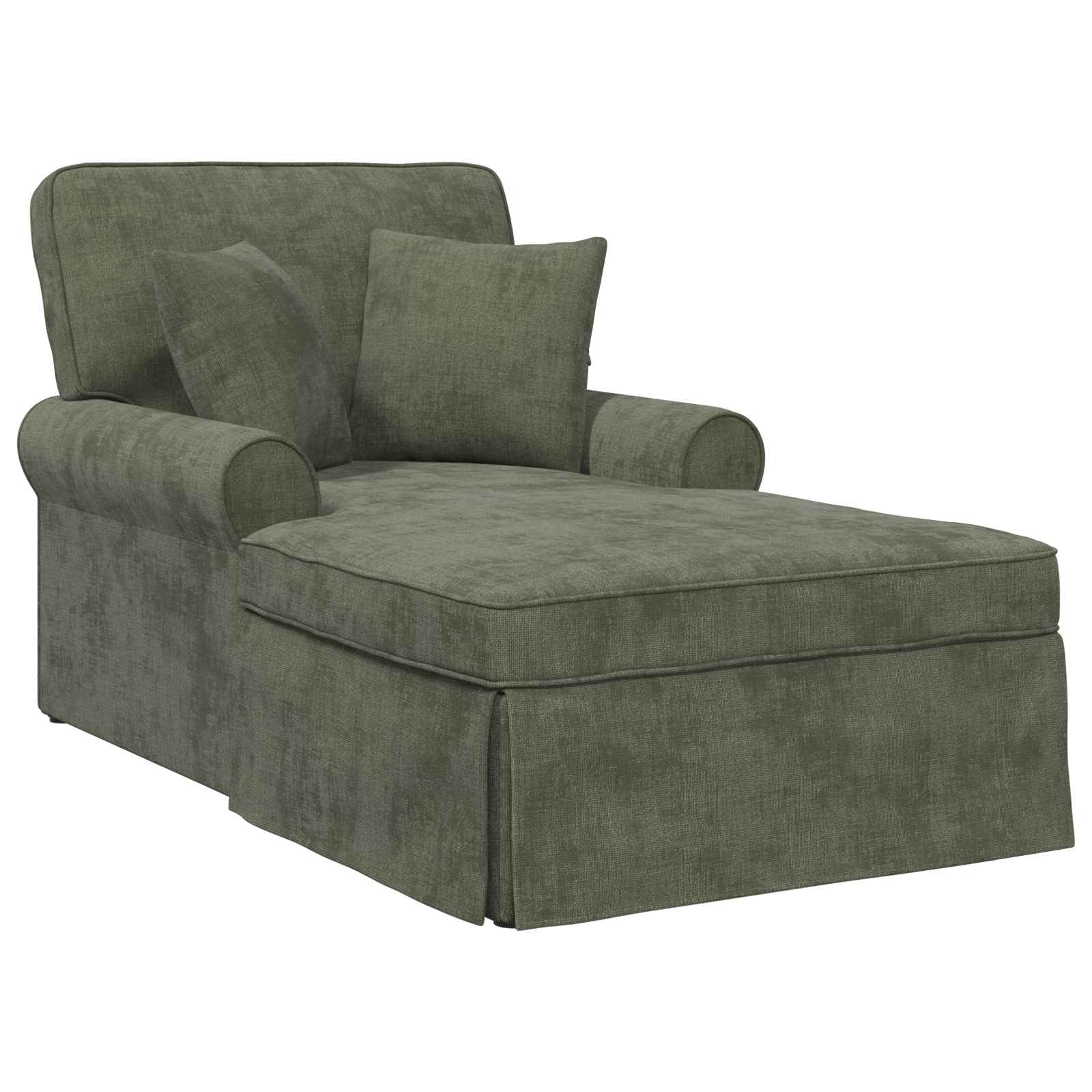 Chaise Lounge mit Rock mit Kissen Creme 157 x 91 x 91 cm ARES