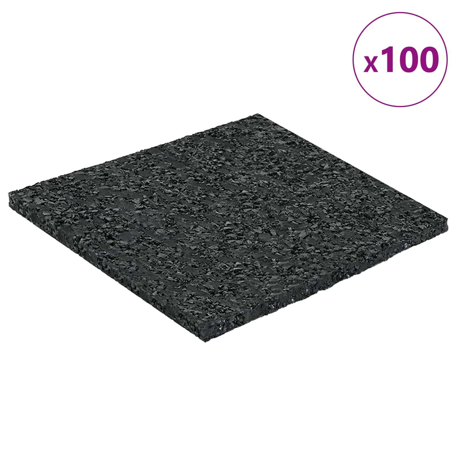 Gummigranulat-Patiopad Schwarz 6 x 9 x 0,3 cm Gummi