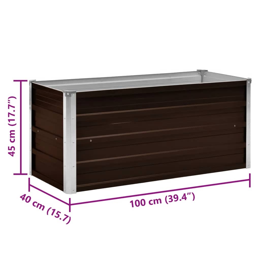 Hochbeet Braun 160 x 80 x 77 cm Verzinkter Stahl