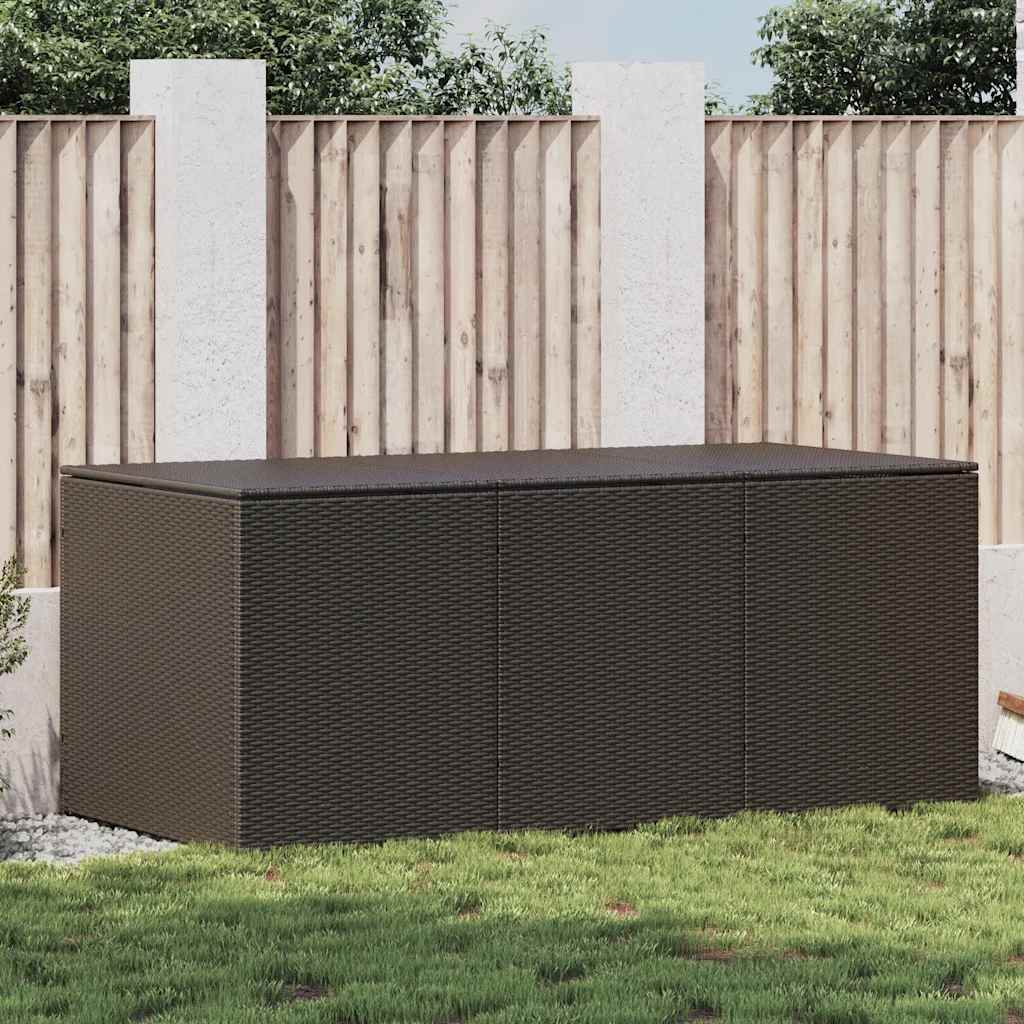 Gartentruhe Schwarz 283L Poly Rattan