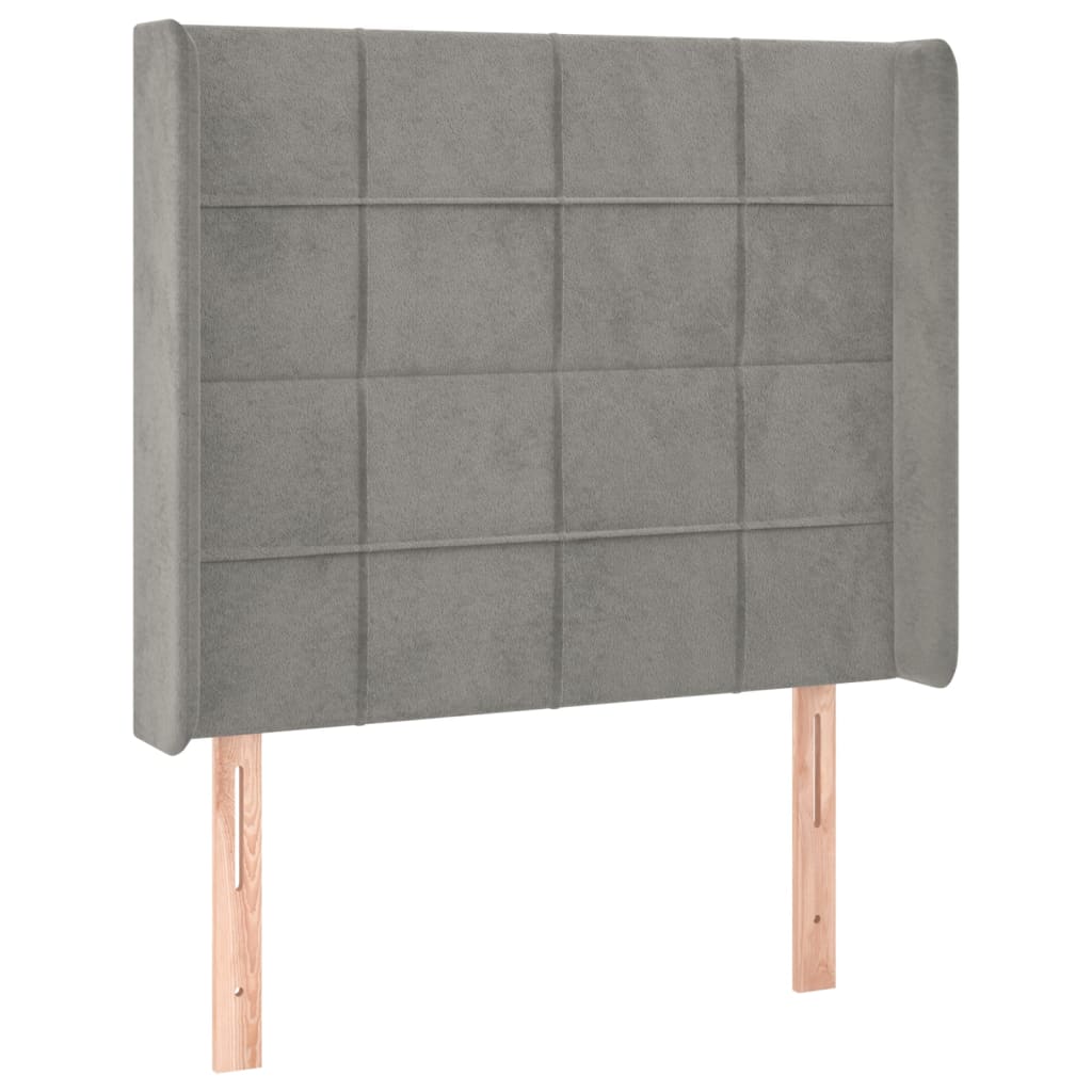 Kopfteil mit Ohren Dunkelblau 93x16x78/88 cm Samt