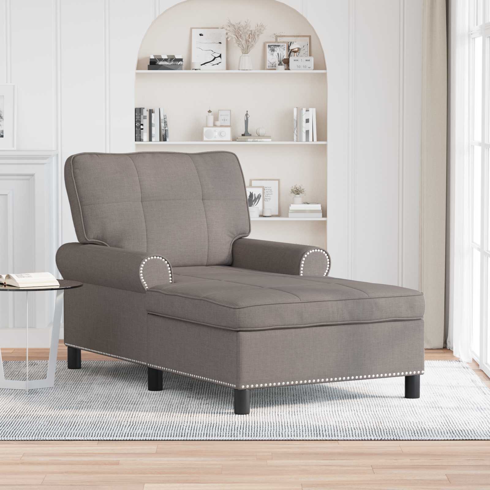 Lounge-Liege mit Kissen Hellgrau 91 x 157 x 91 cm Stoff