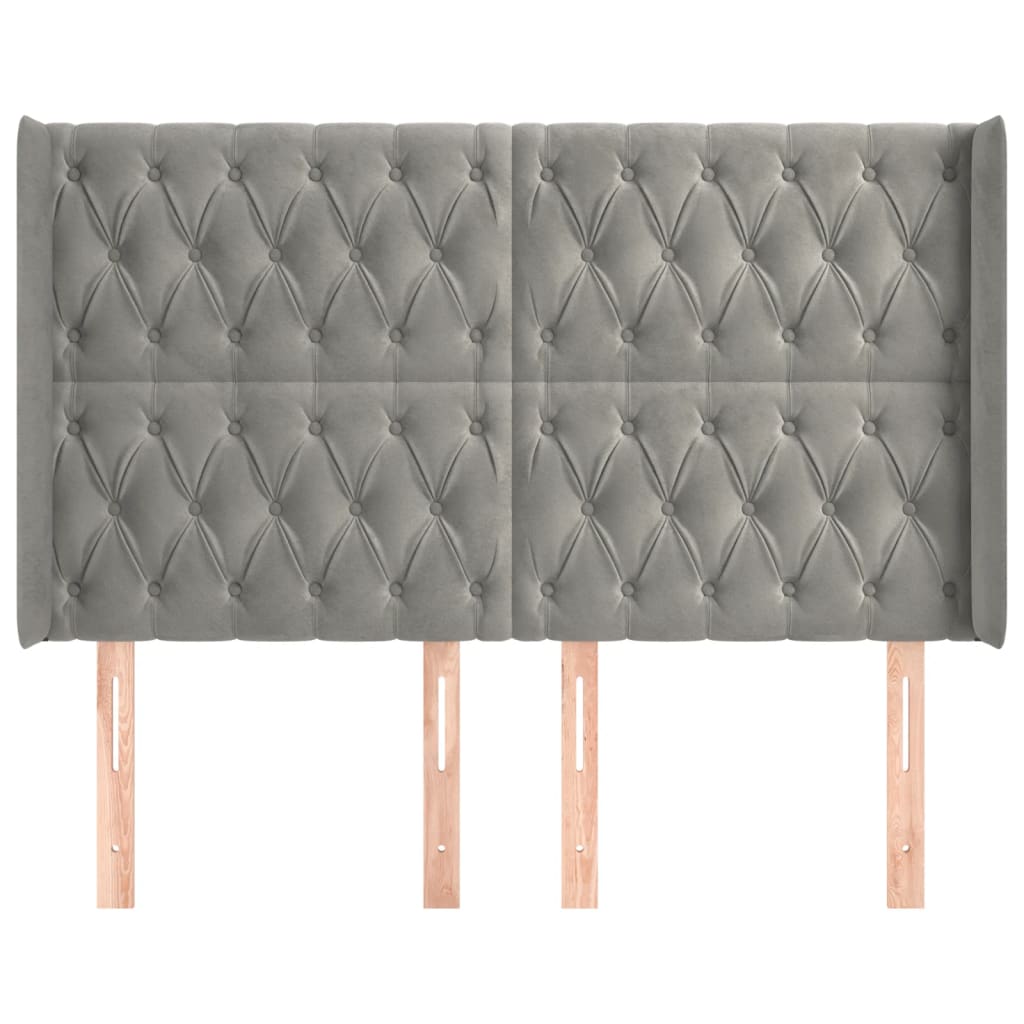 Kopfteil mit Ohren Dunkelblau 93x16x78/88 cm Samt