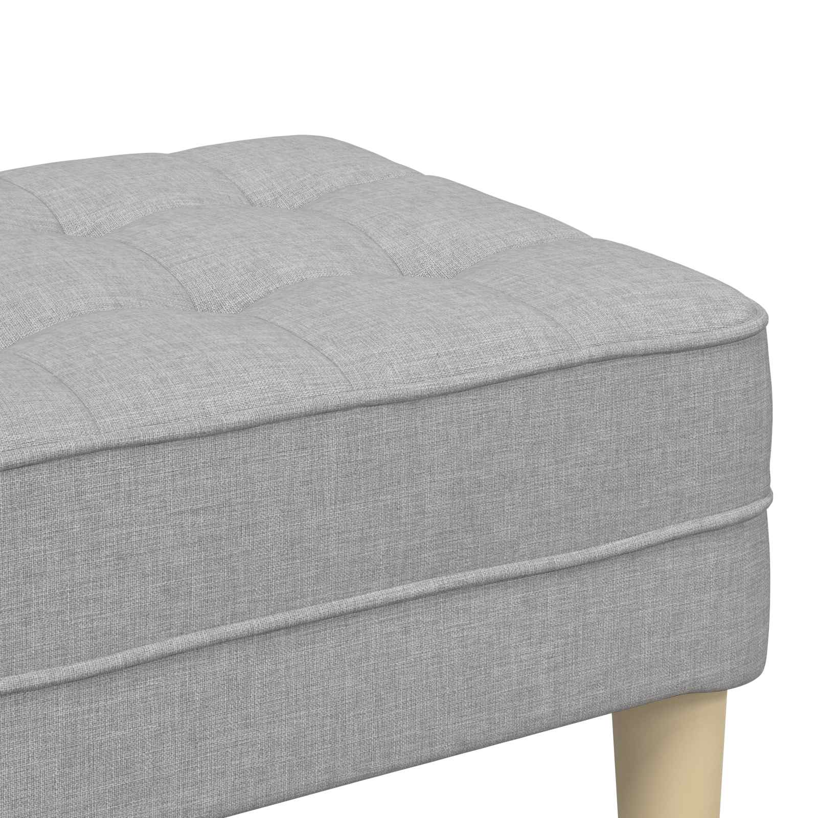 Bank mit Kissen Hellgrau 113 x 57 x 39 cm Stoff