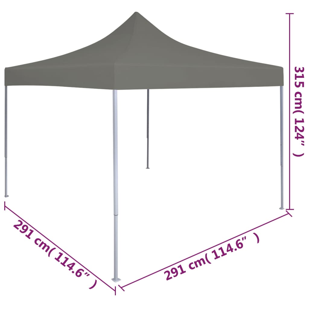 Partyzelt Faltbar Pop-Up Schwarz 292x292x315 cm