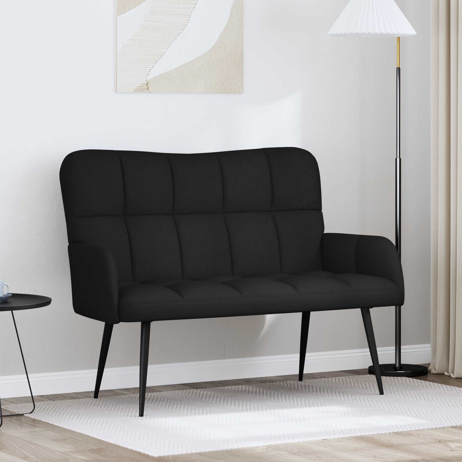 2-Sitzer Sofa Hellgrau 115 x 61 x 87 cm Stoff