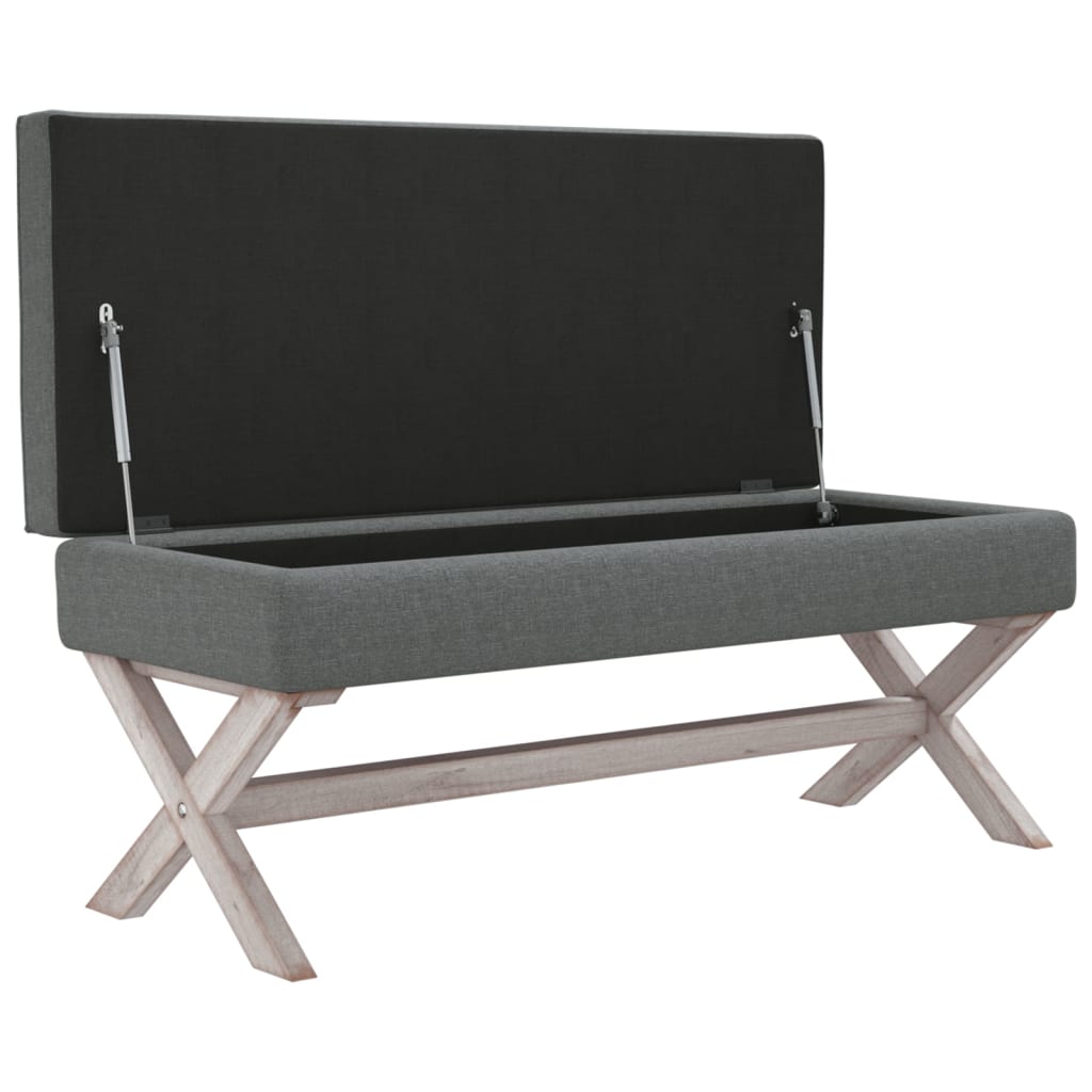 Hocker mit Stauraum Dunkelgrau 45x45x49 cm Stoff