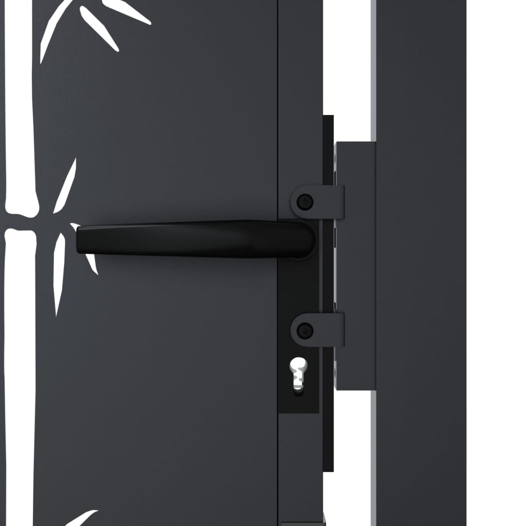 Gartentor Anthrazit 100x75 cm Stahl Bambus-Design