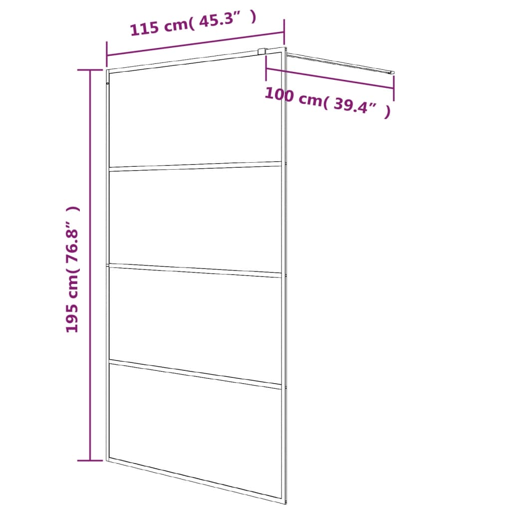 Duschwand für Begehbare Dusche mit Klarem ESG Glas 80x195 cm