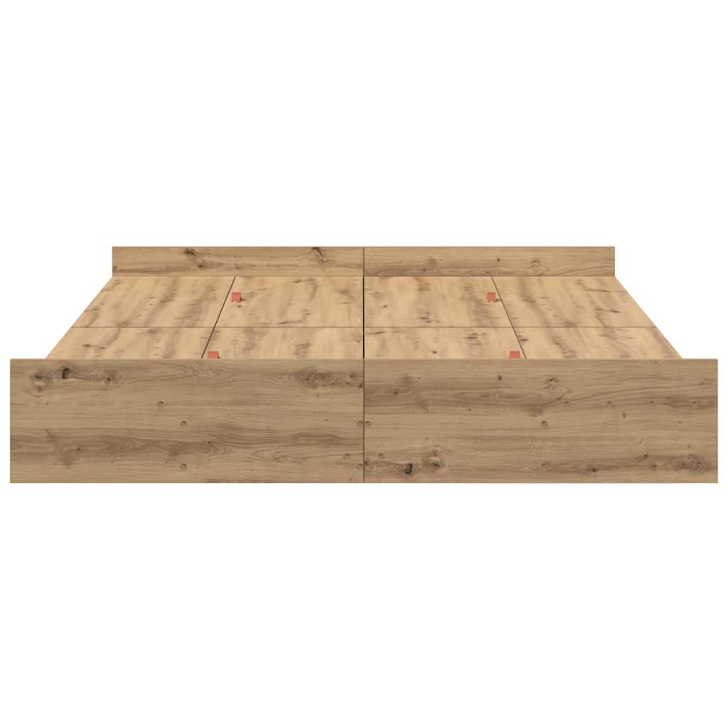 Aufbewahrungsbettgestell Weiß 200 x 200 cm Holzwerkstoff