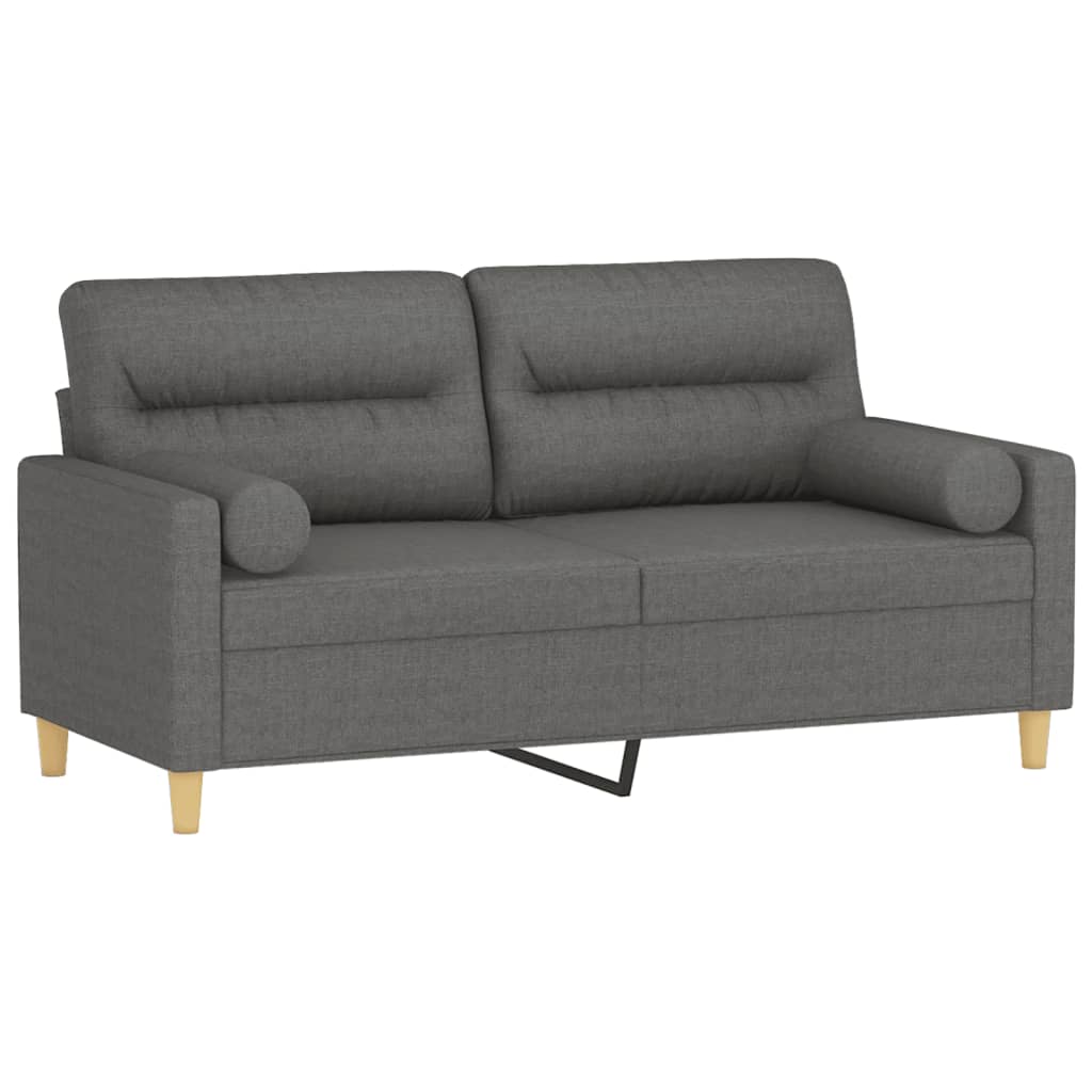 2-Sitzer-Sofa mit Zierkissen Braun 120 cm Stoff