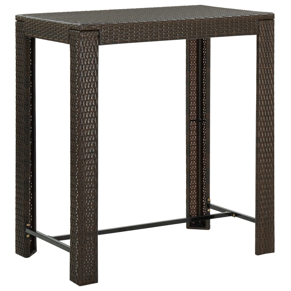 Garten-Bartisch Grau 60,5x60,5x110,5 cm Poly Rattan