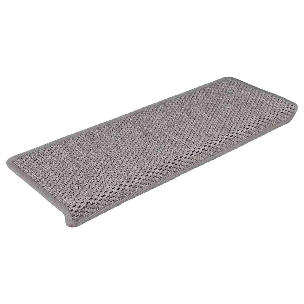 Treppenmatten Selbstklebend Sisal-Look 15 Stk. 65x21x4 Platina