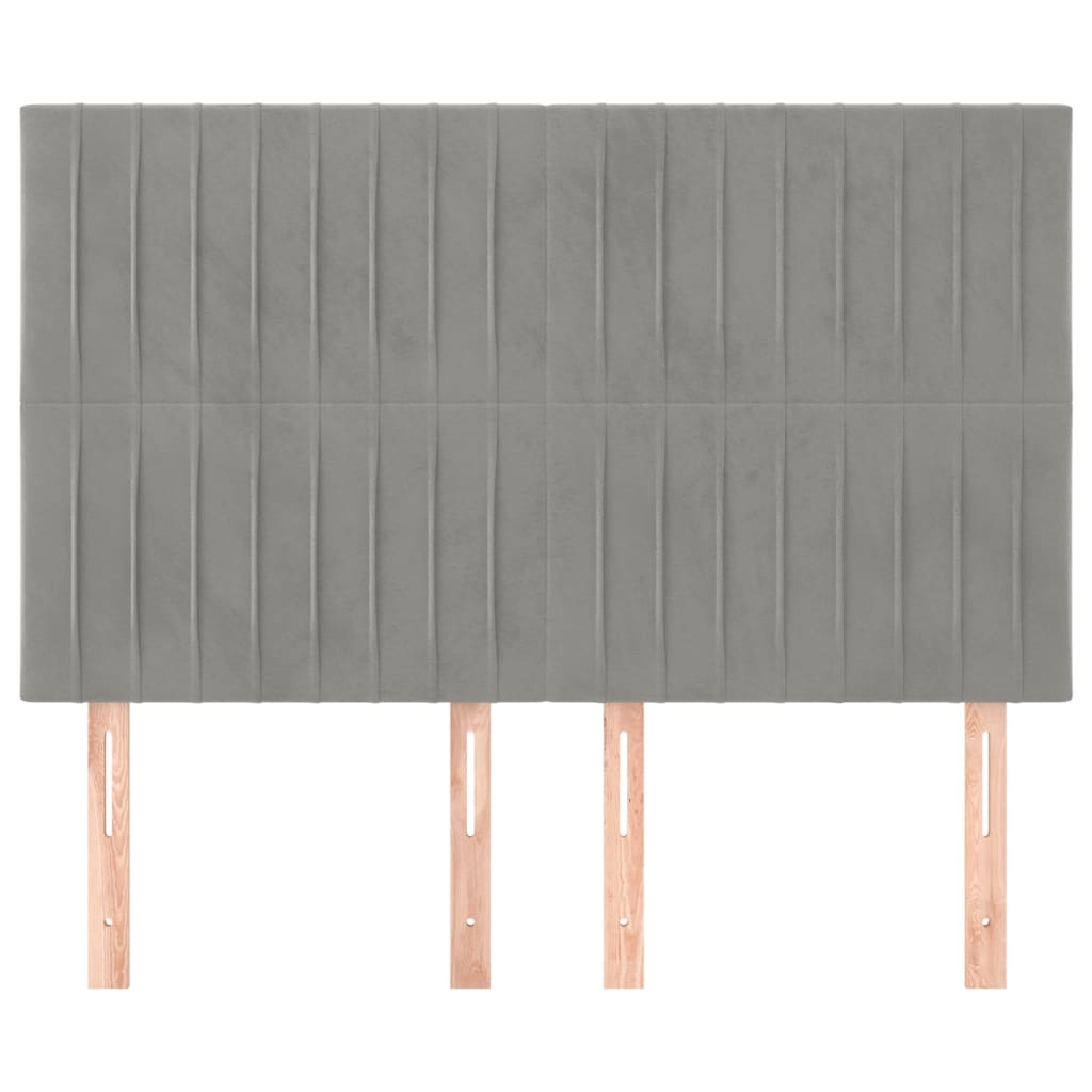Kopfteil Hellgrau 80x5x118/128 cm Samt