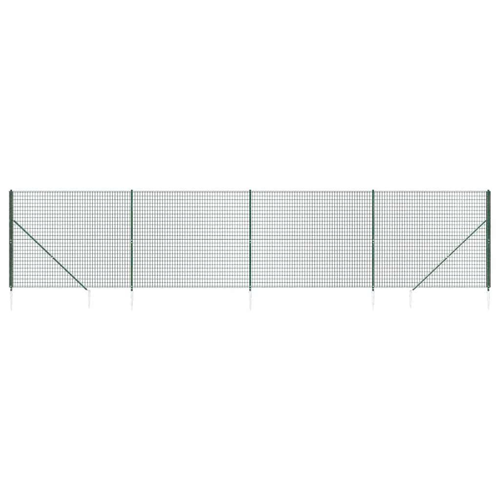 Maschendrahtzaun mit Bodenhülsen Grün 2x10 m