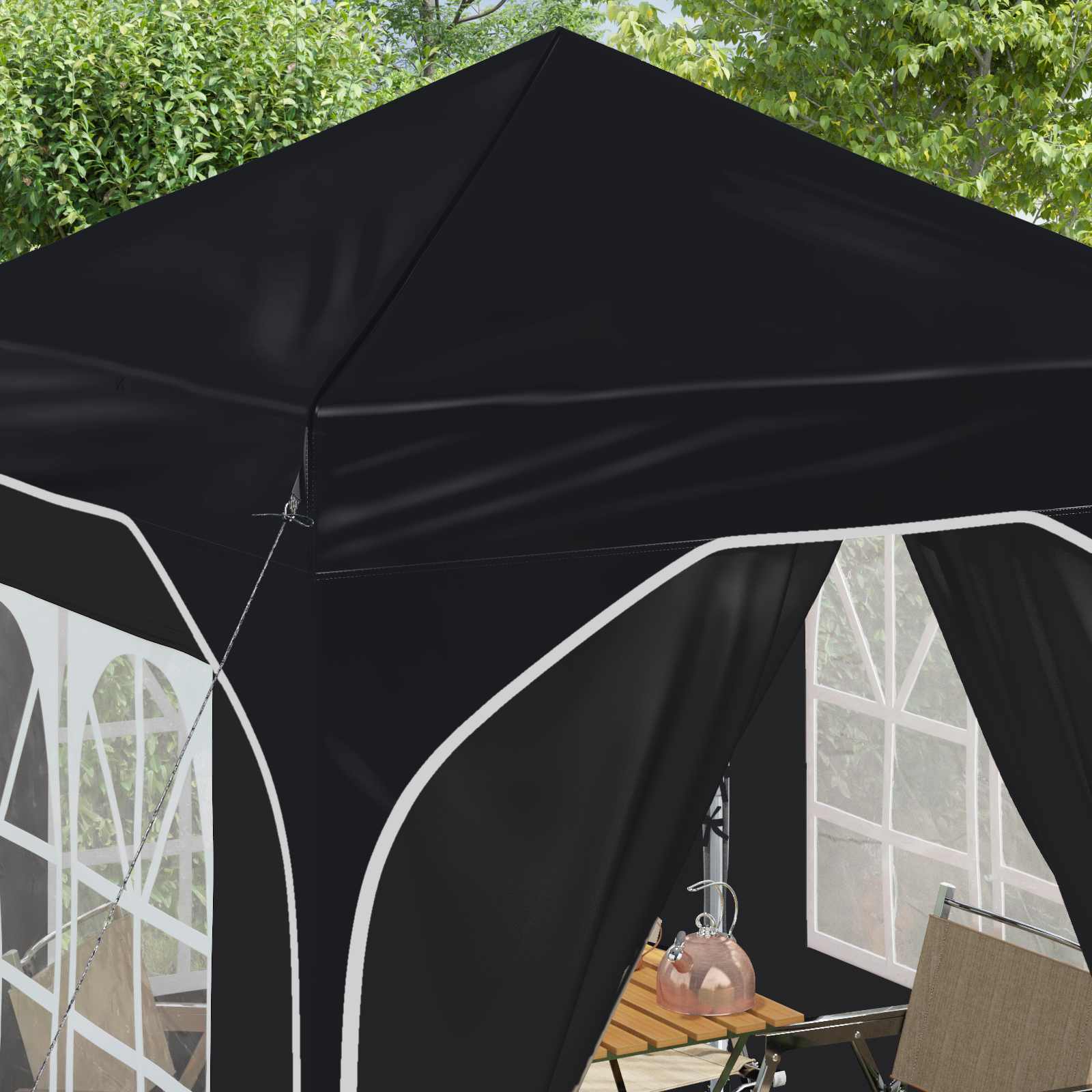 Pop-up Partyzelt 194 x 194 x 245 cm Creme