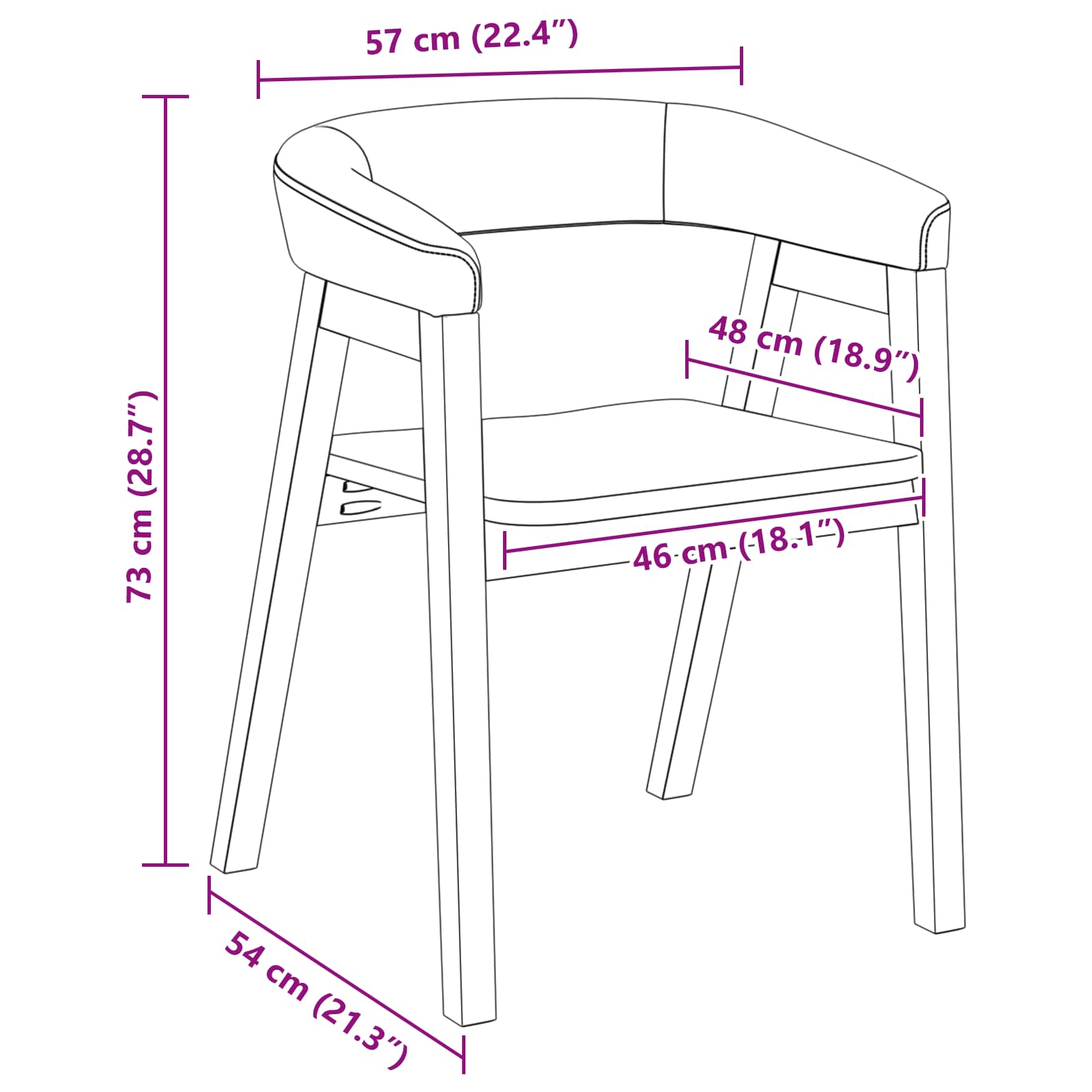 Esszimmerstühle 2 pcs Hellbraun 54 x 57 x 73 cm