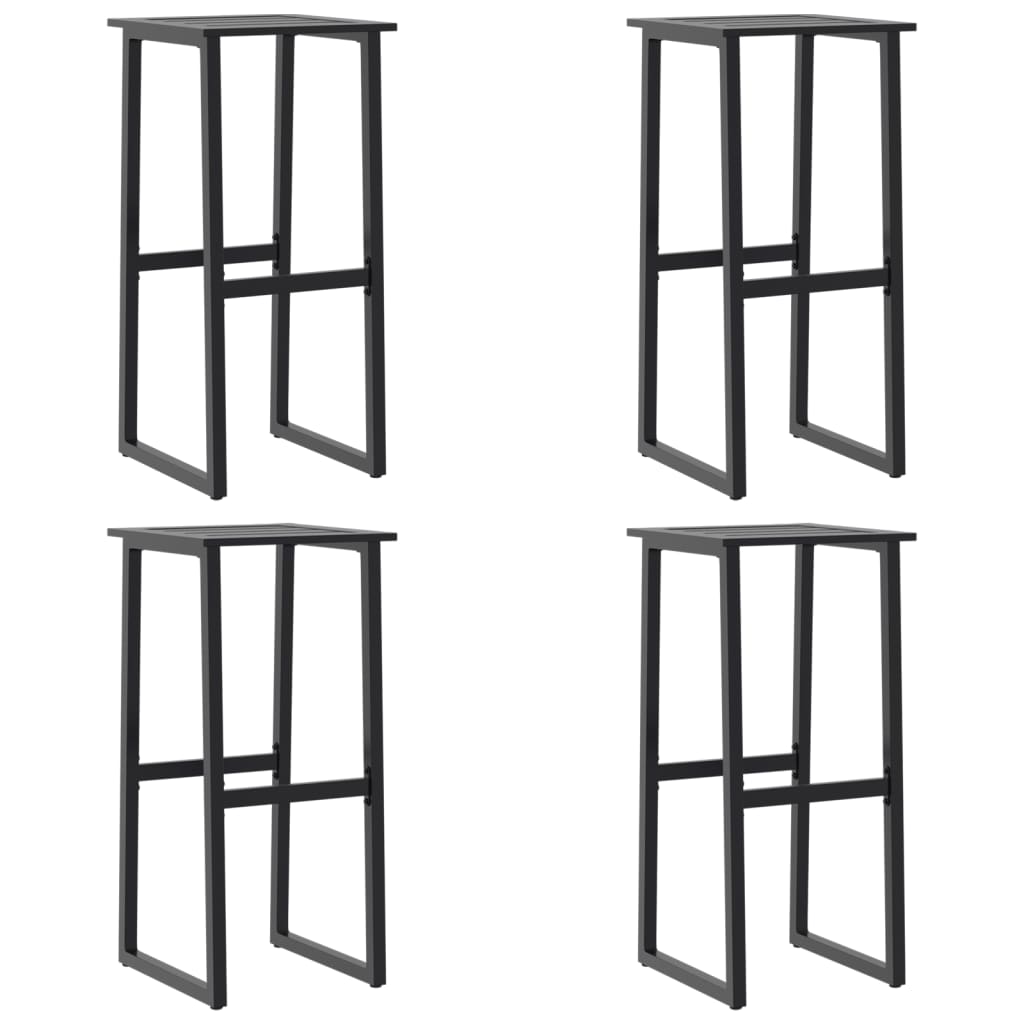 Barhocker 2 Stk. Schwarz 38x38x80 cm Pulverbeschichteter Stahl