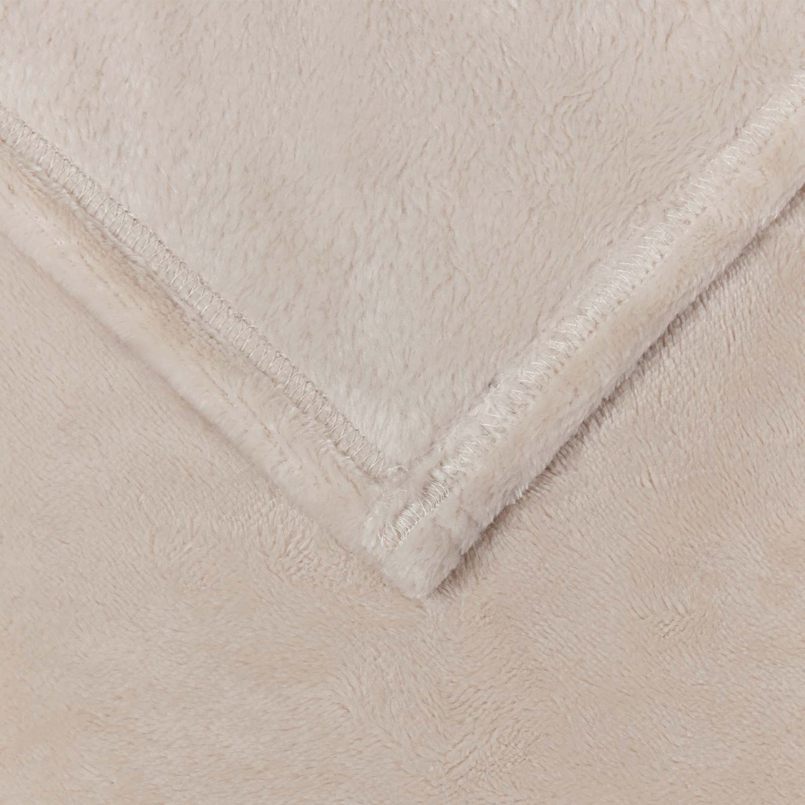 Überwurfdecke Beige 130 x 150 cm Fleece