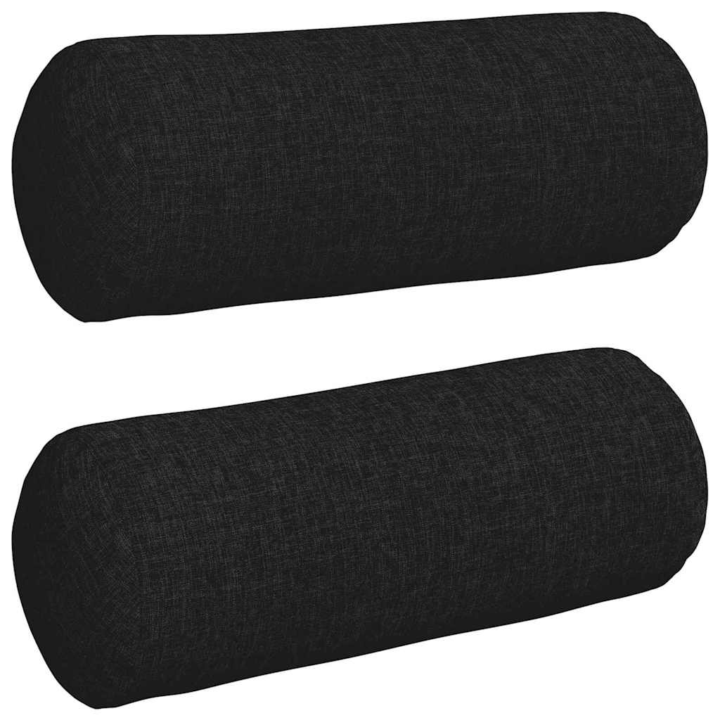 Bolsterkissen 2 Stück Hellgrau Ø 15 x 40 cm Stoff