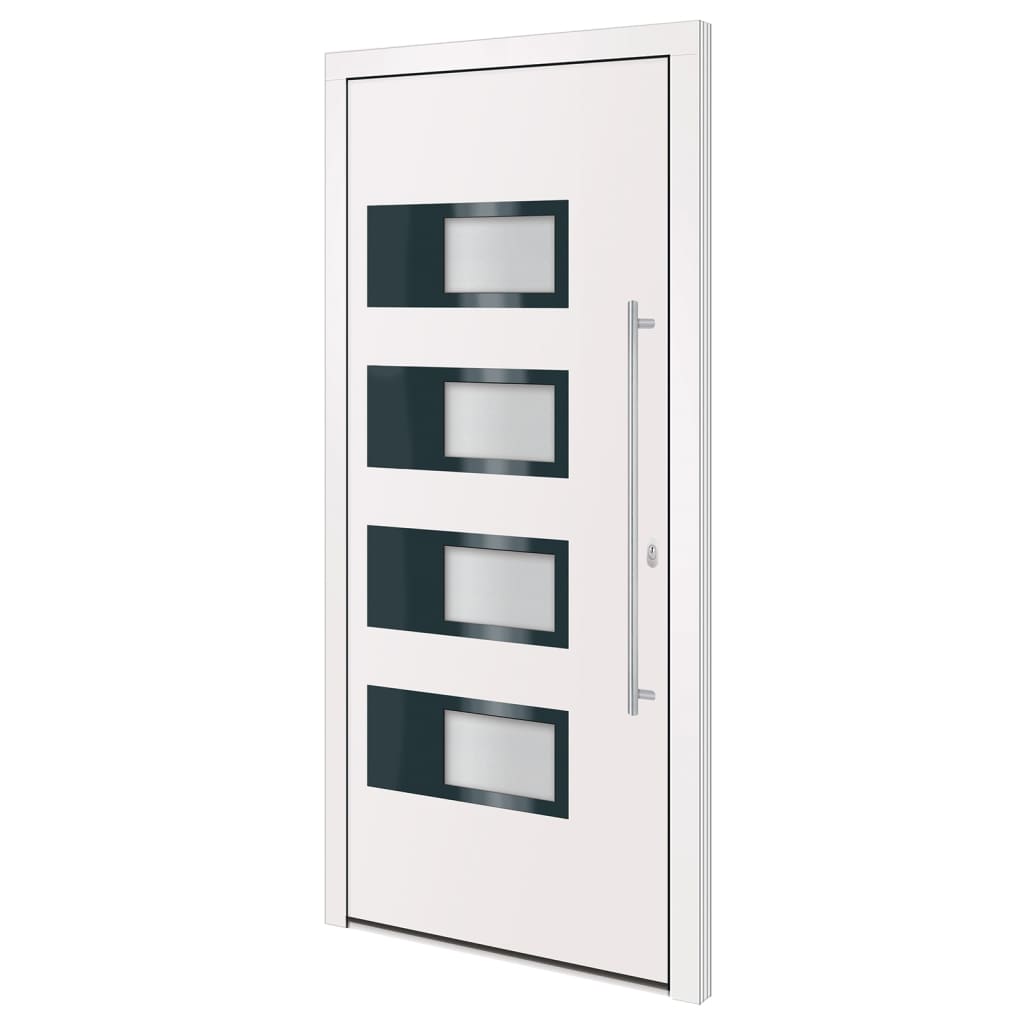 Haustür Anthrazit 100x210 cm Aluminium und PVC