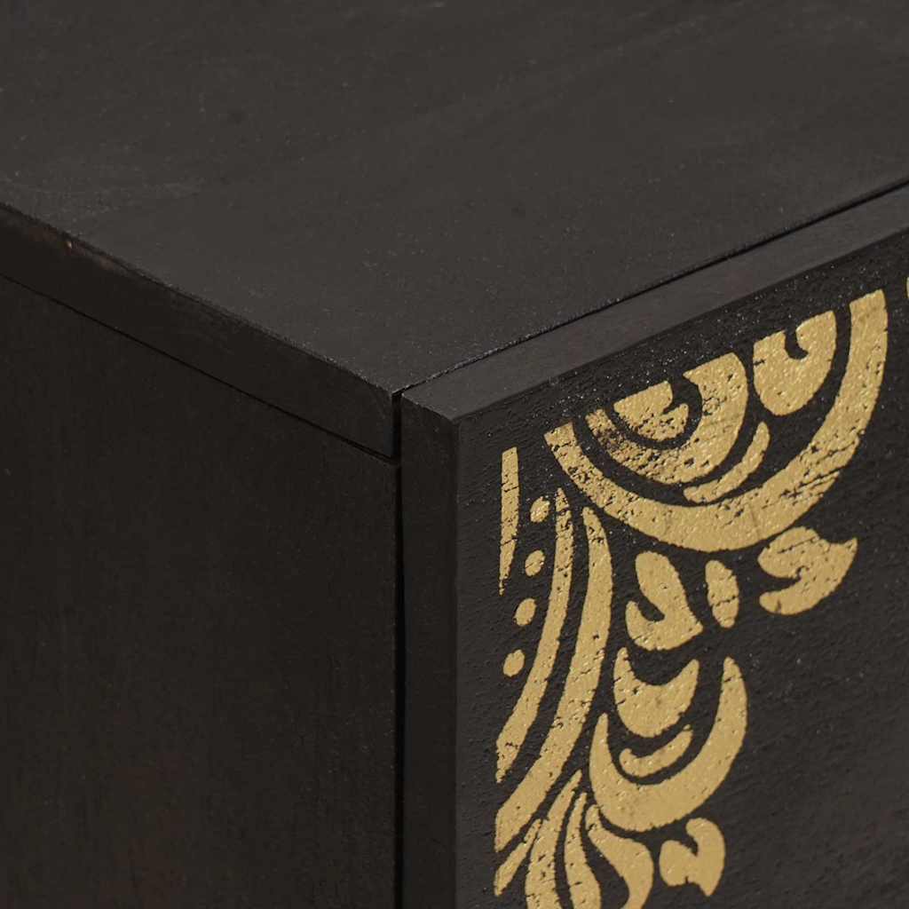 Sideboard Grau und Gold 40 x 33 x 75 cm Massivholz Mango