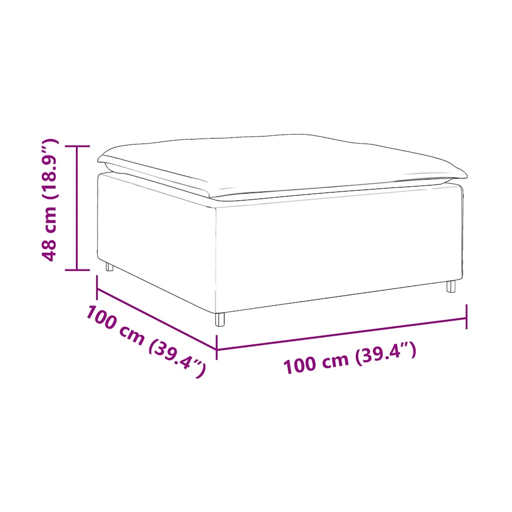 Modulares Sofa Endmodul mit Armlehne Kissen Blau 100 cm