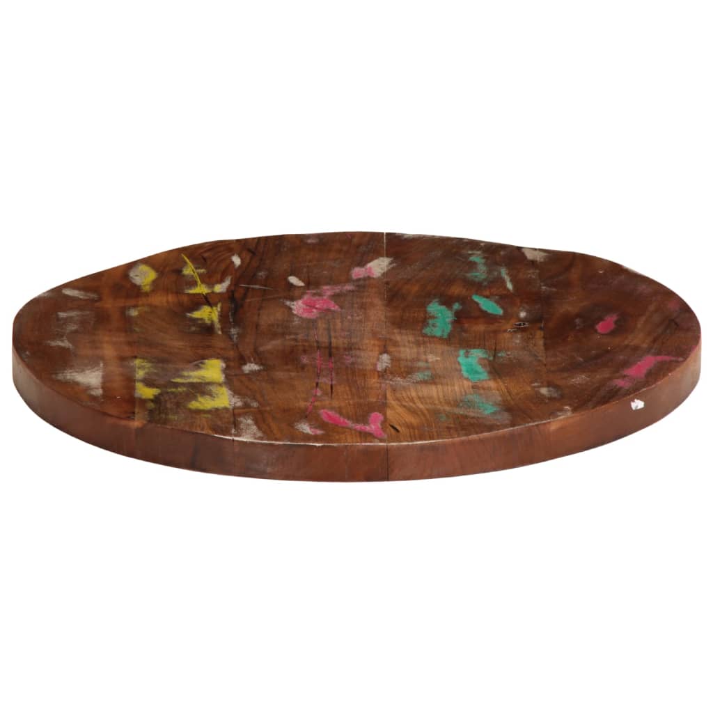 Tischplatte Ø 40x2,5 cm Rund Raues Massives Mangoholz