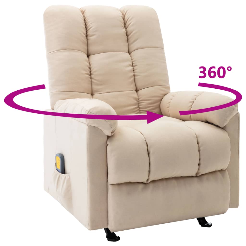 Massagesessel Hellgrau Stoff